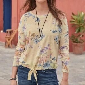 Sundance Soft 100% Linen Floral Top